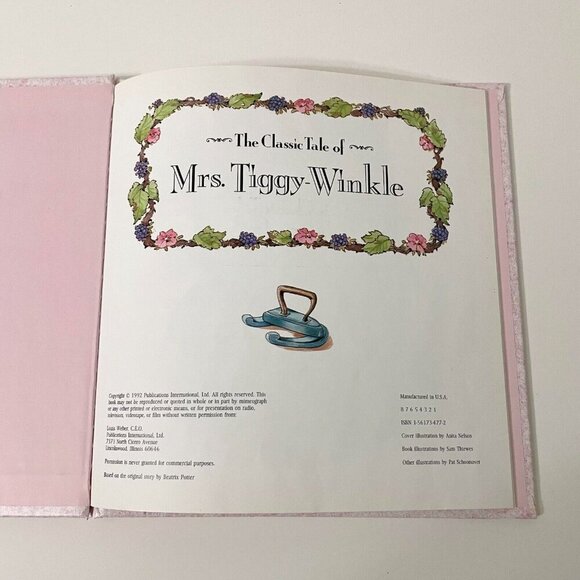 Vtg 1992 The Classic Tale Of Mrs Tiggy Winkle By Beatrix Potter Hardcover - Picture 9 of 16